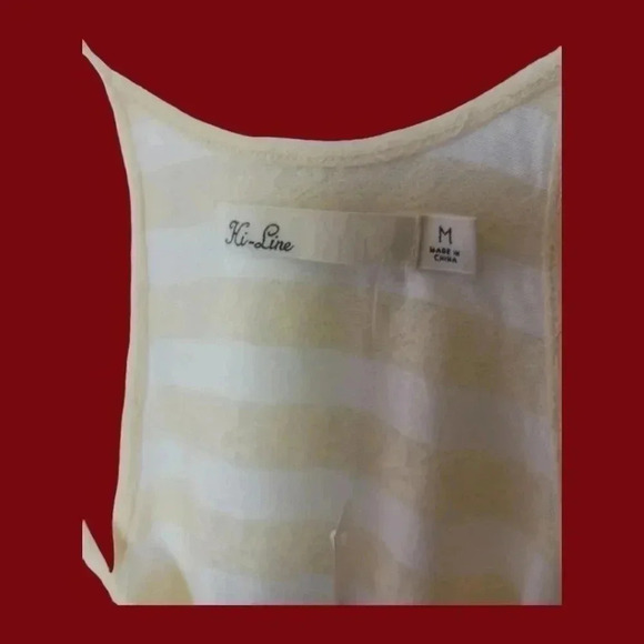 Hi-line madewell racerback tank top white and yellow stripes size Small - Picture 5 of 7